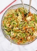 Asian Brussels Sprout Slaw with Carrots and Almonds