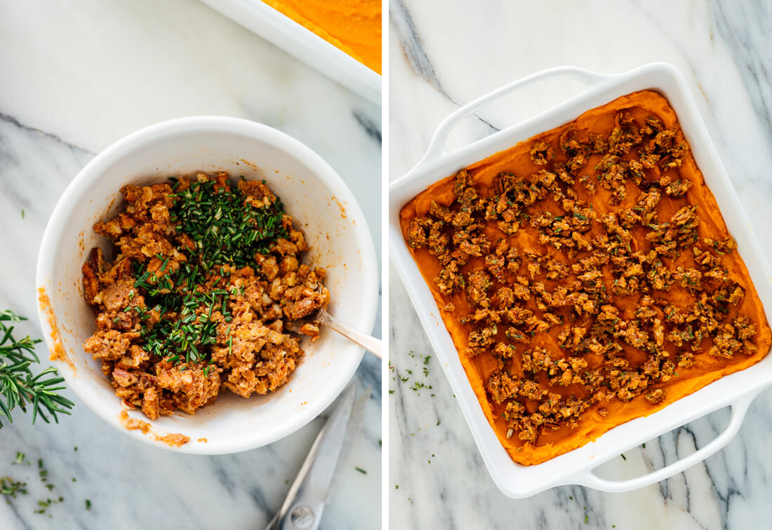 assembled sweet potato casserole