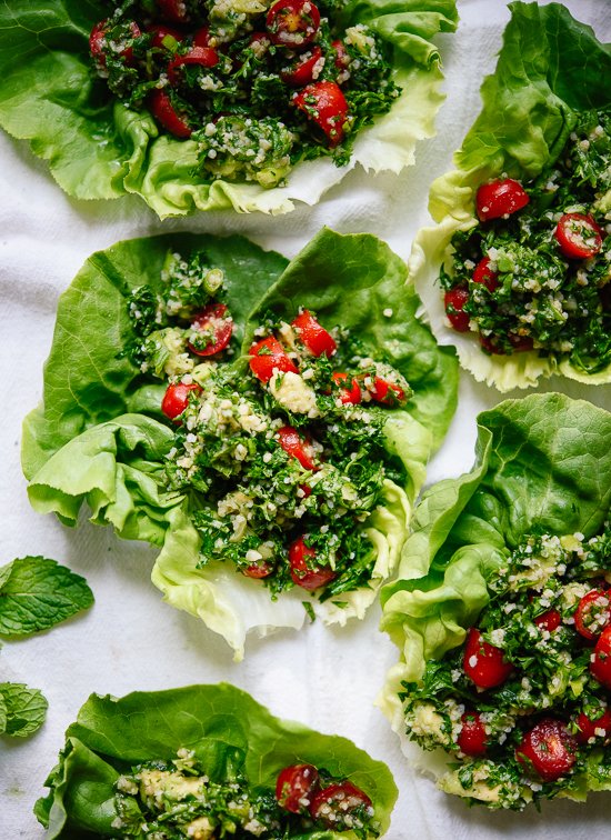 Avocado tabbouleh appetizer - cookieandkate.com