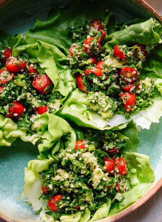 Avocado tabbouleh lettuce wraps - cookieandkate.com