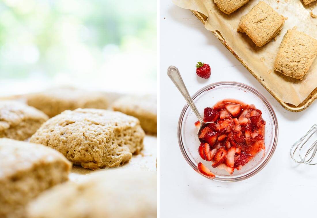 baked shortcake with strawberries