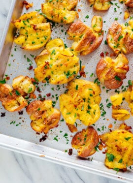 crispy baked smashed potatoes