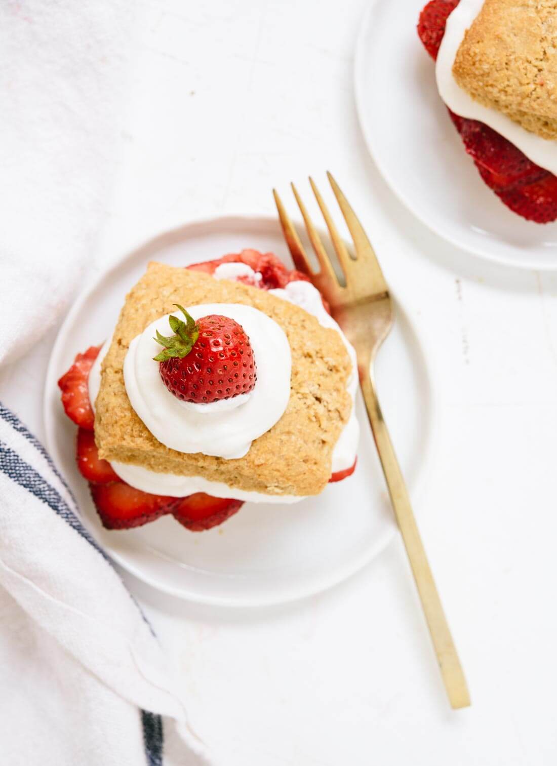 This strawberry shortcake recipe is the best! Naturally sweetened, whole grain, and delicious. cookieandkate.com