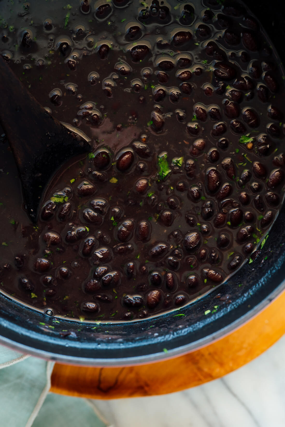 black beans cooked from scratch