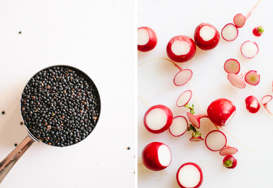 black lentils and radish