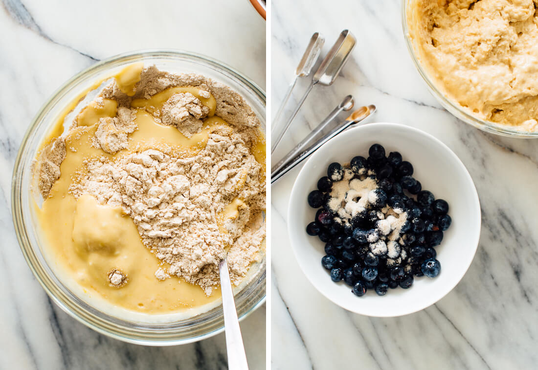 blueberry muffins batter