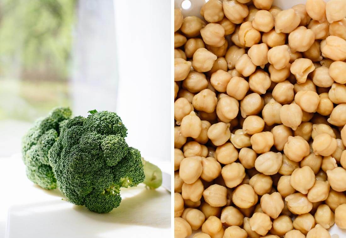 broccoli and chickpeas