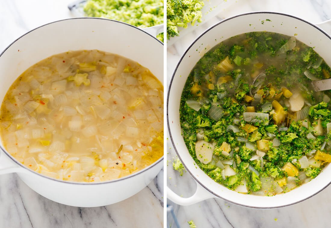 broccoli soup while cooking