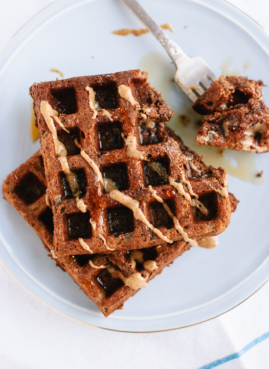 Buckwheat waffles with almond butter - cookieandkate.com