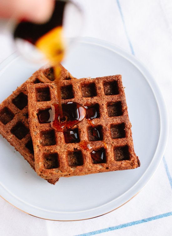 Buckwheat waffles with maple syrup - cookieandkate.com