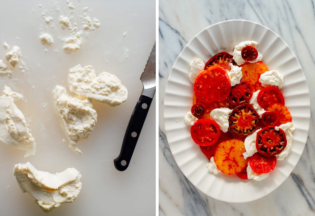 burrata and tomatoes