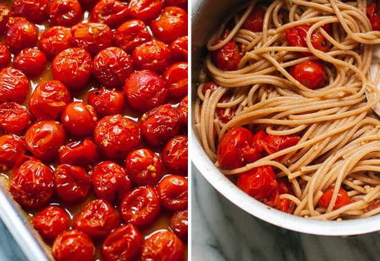 burst cherry tomato spaghetti