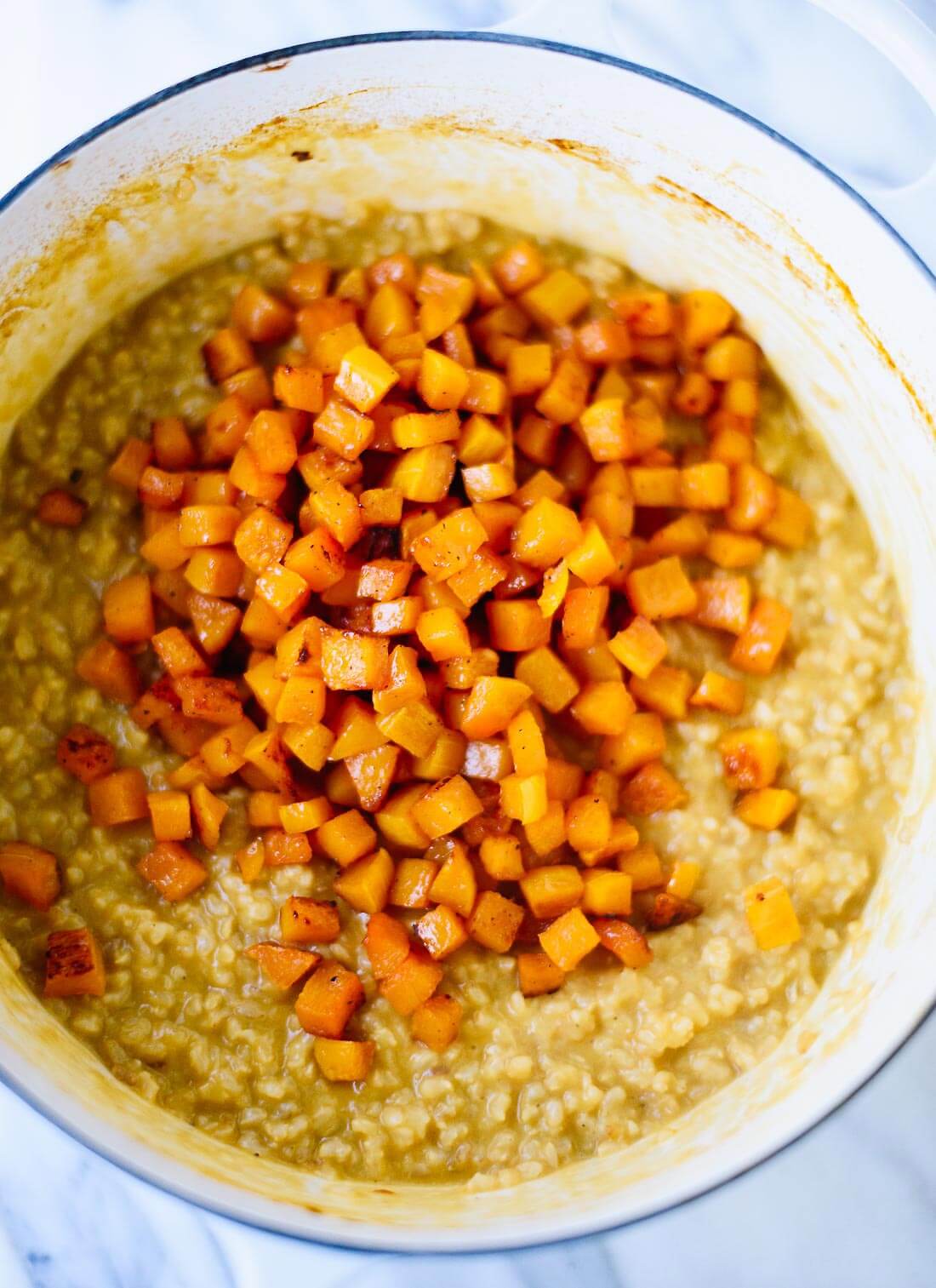 How to make simple baked butternut risotto that tastes amazing! cookieandkate.com