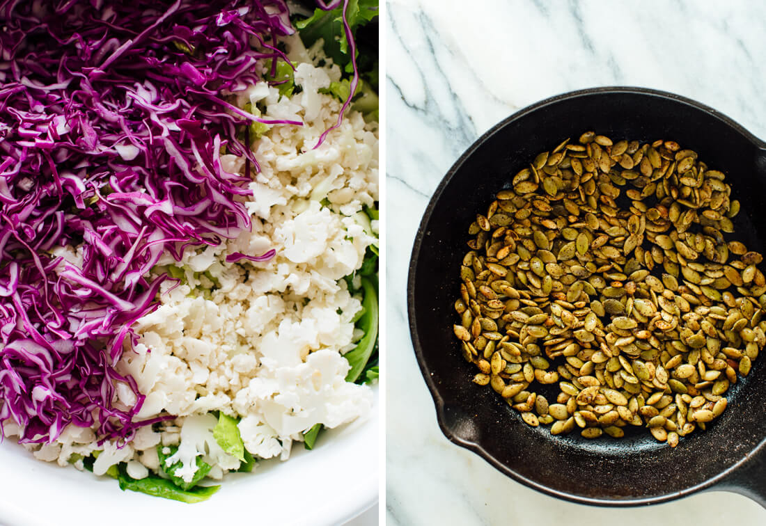 cabbage, cauliflower and toasted pepitas