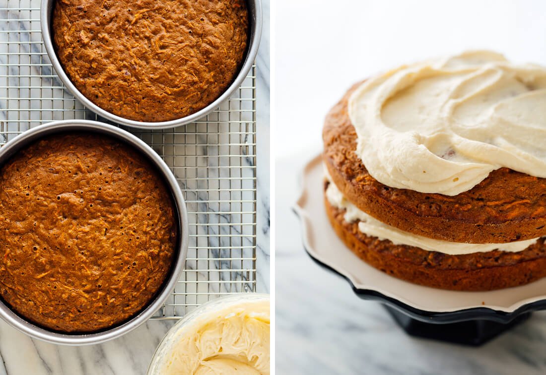 carrot cake after baking