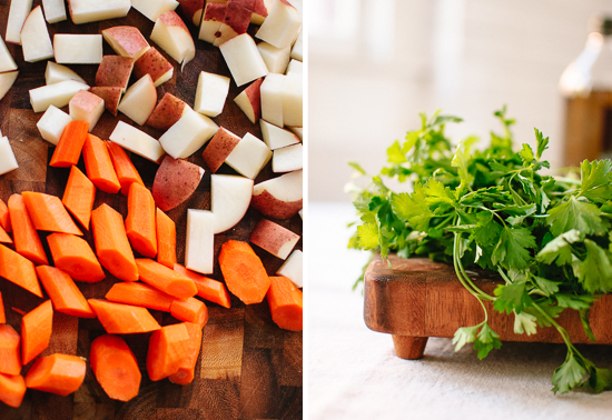 carrots, potatoes and parsley