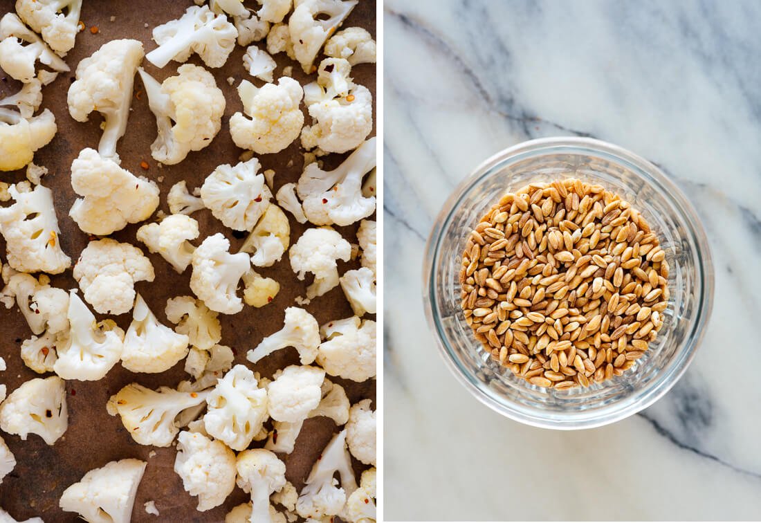 cauliflower and farro