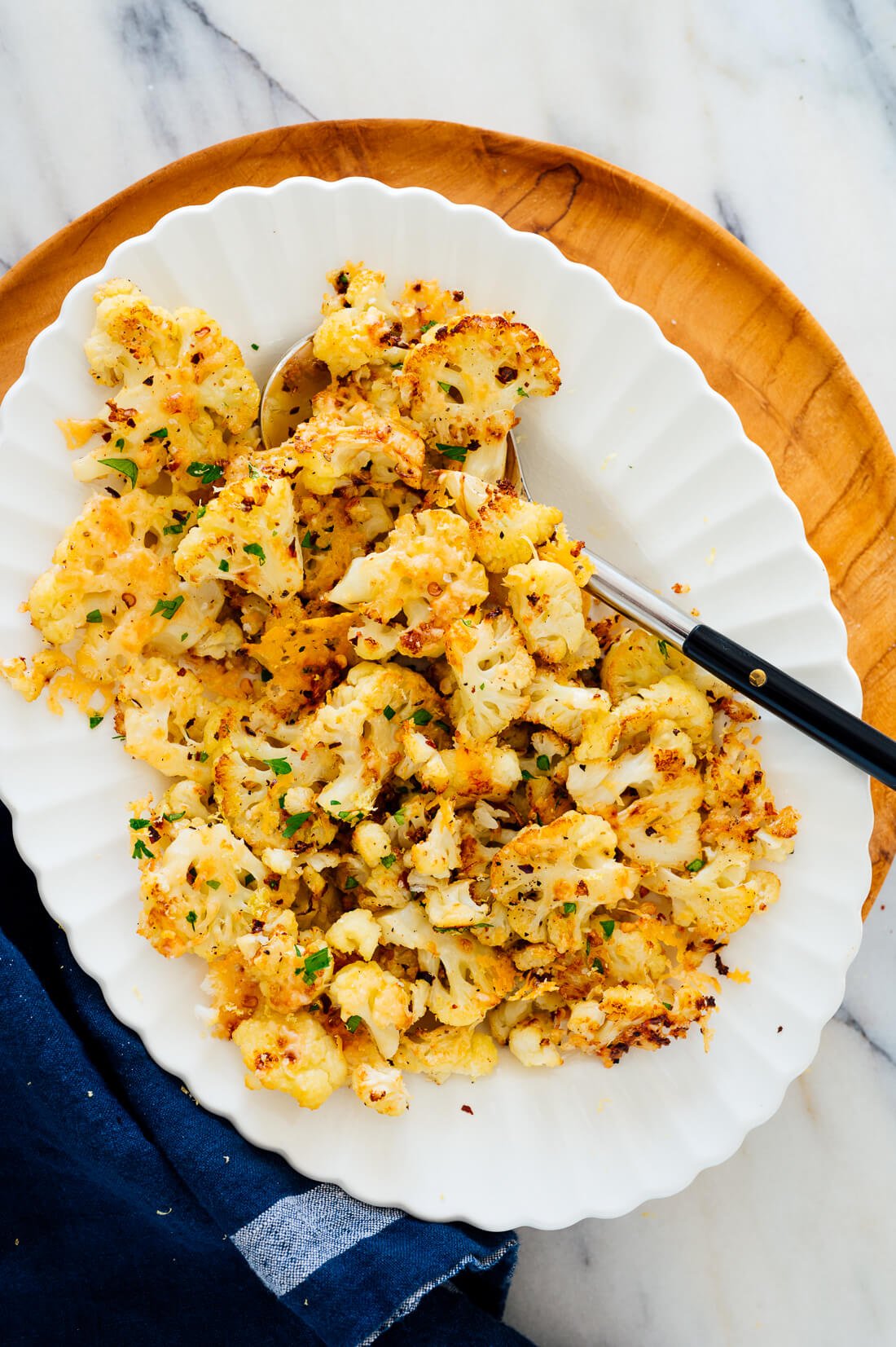 cheesy parmesan roasted cauliflower recipe