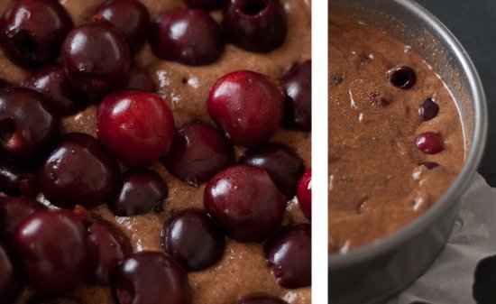 cherries in chocolate cake