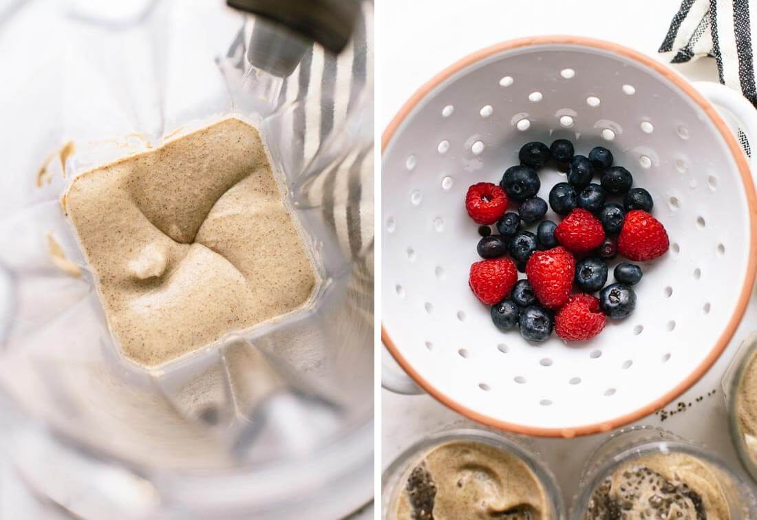 chia pudding with berries