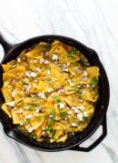 Chilaquiles Verdes with Baked Tortilla Chips