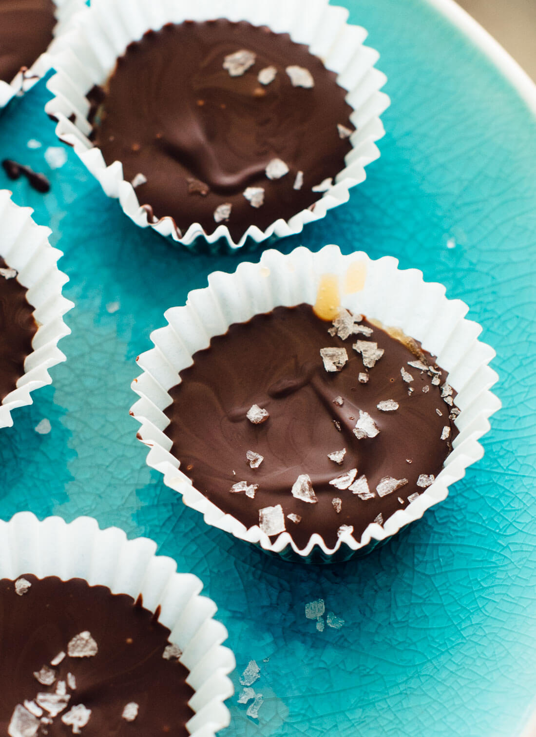 Homemade chocolate peppermint cups are so easy to make! These are honey-sweetened and delicious.