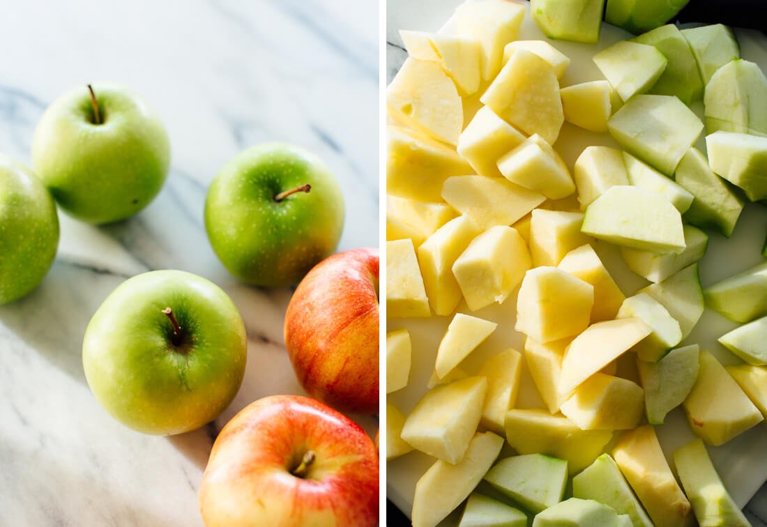 chopped apples