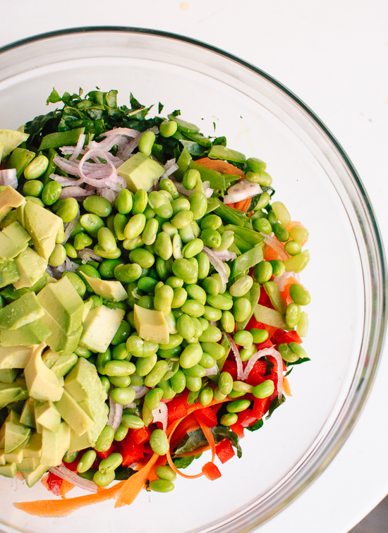 Chopped kale salad ingredients