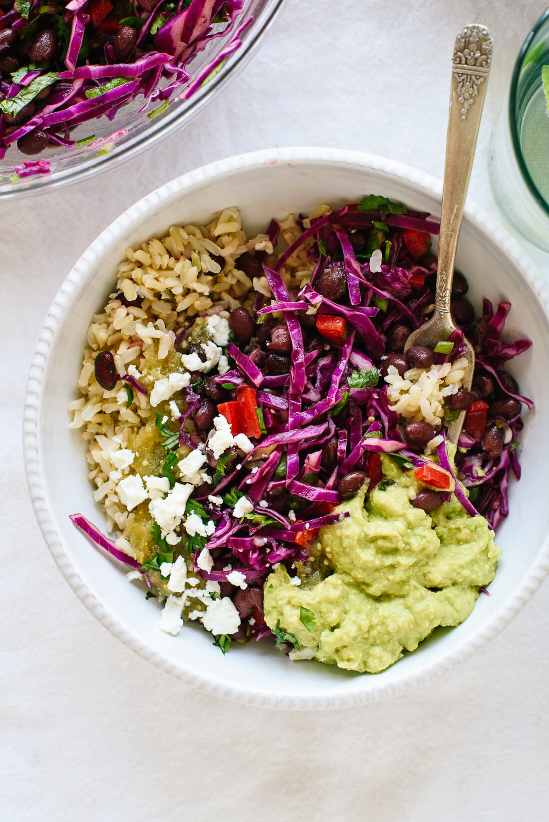 cilantro lime rice in burrito bowl