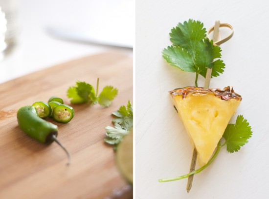 cilantro and pineapple garnish