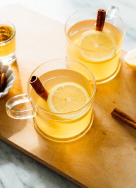 classic hot toddy with ingredients displayed