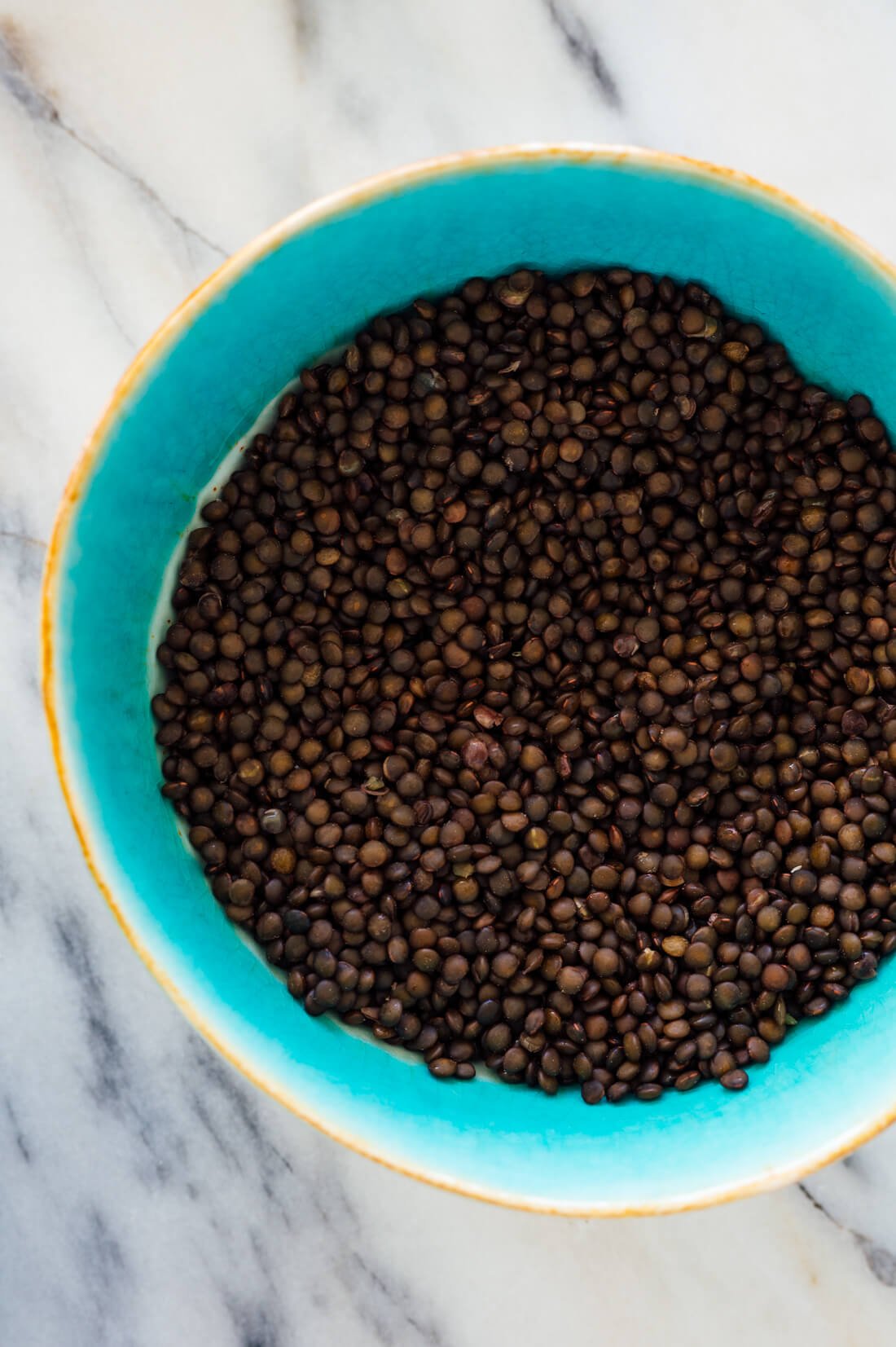 perfectly cooked black beluga lentils