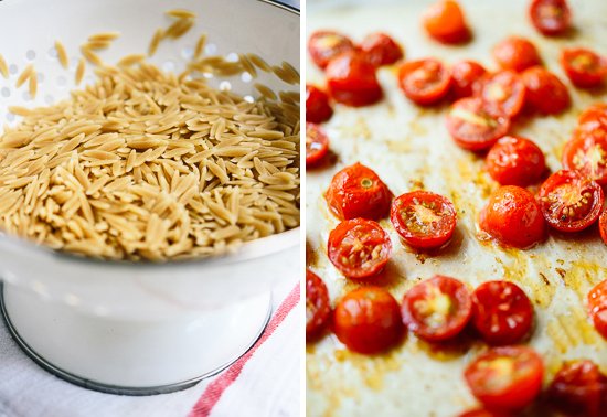 cooked orzo and roasted tomatoes