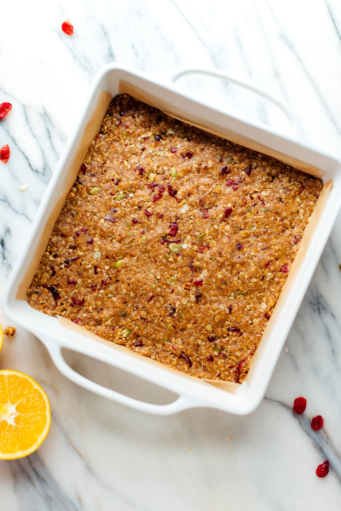 Cranberry orange granola bars