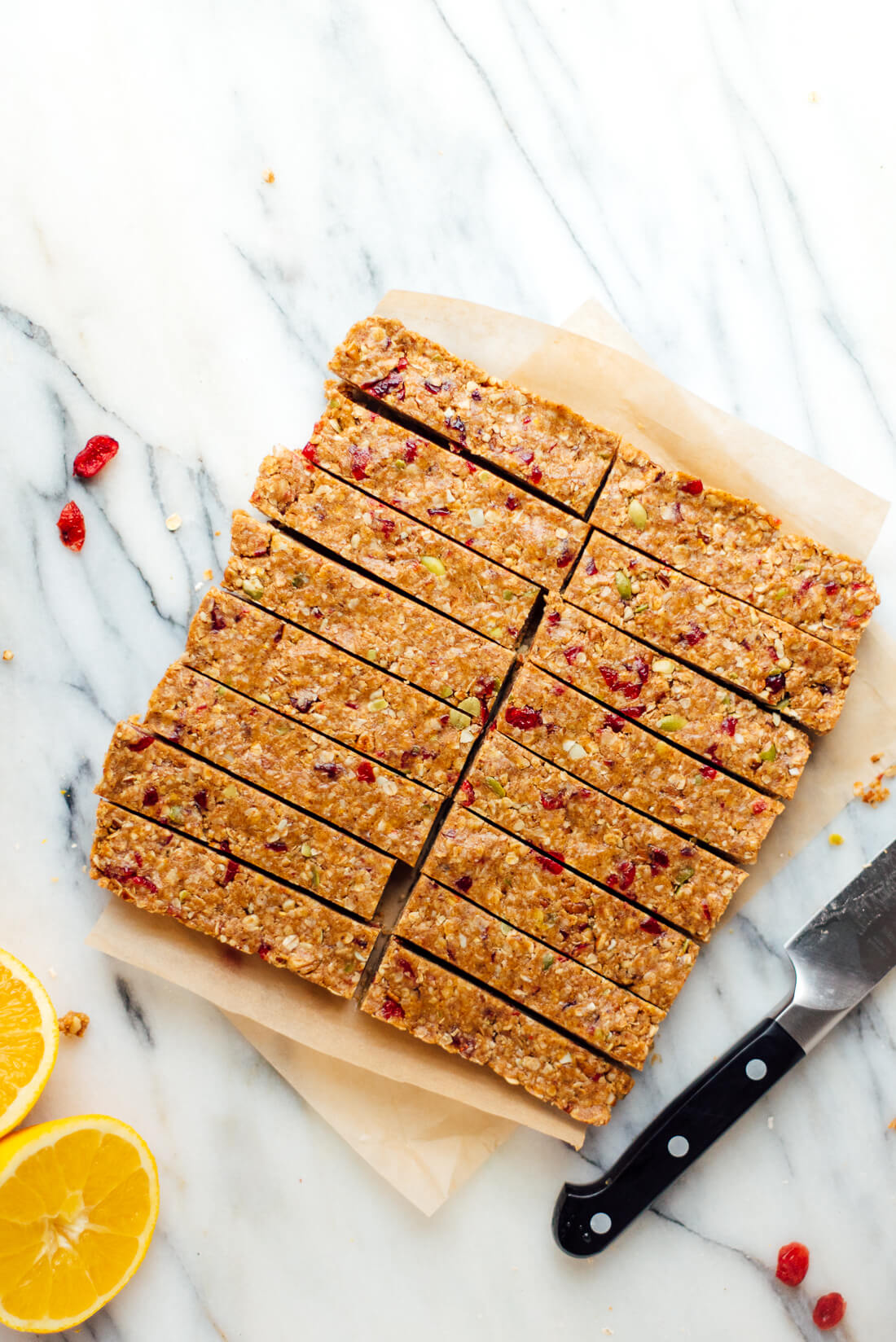 cranberry orange granola bars