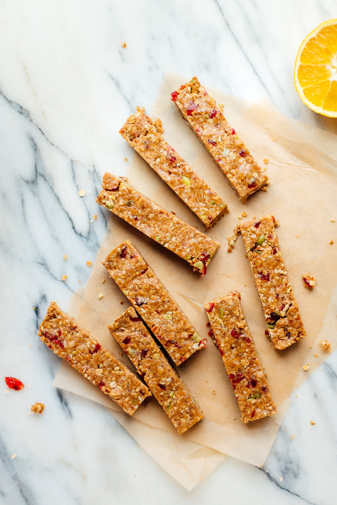 Cranberry orange granola bars