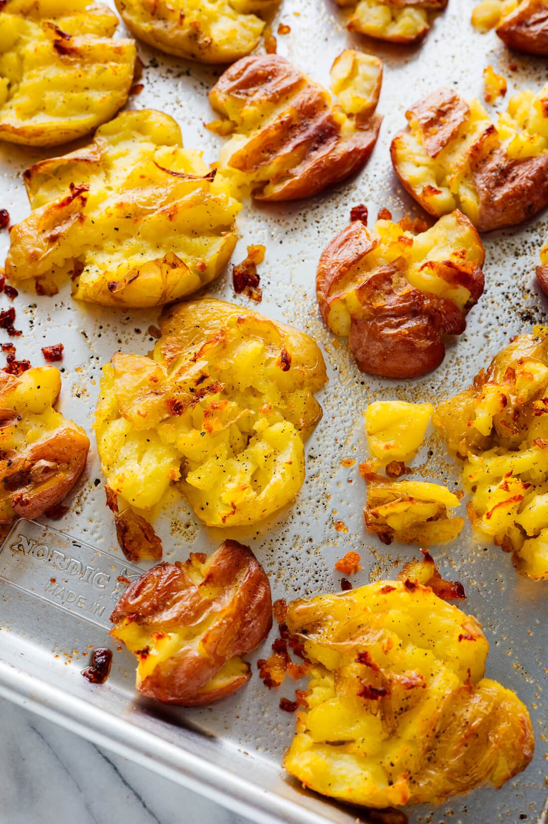 crispy smashed potatoes out of oven