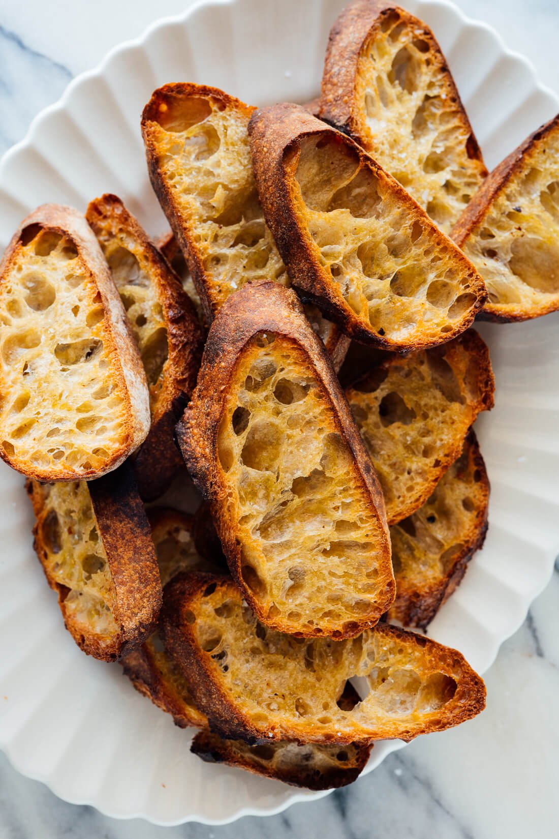 crostini on serving platter