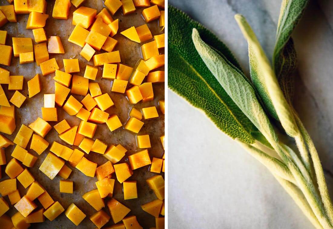 cubed butternut and sage