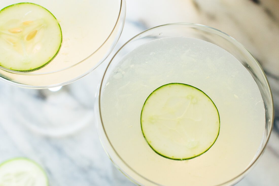 Cucumber elderflower cocktail