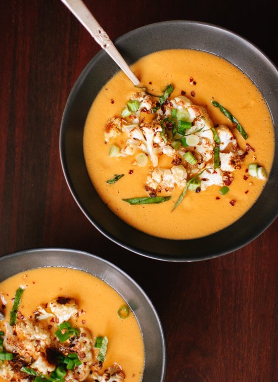 Curried cauliflower soup recipe - cookieandkate.com