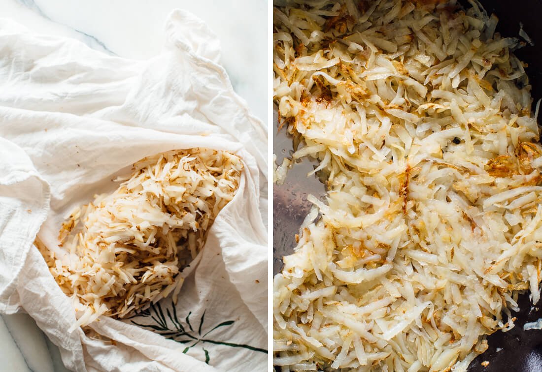 drained shredded potatoes