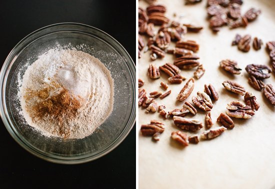 flour and pecans