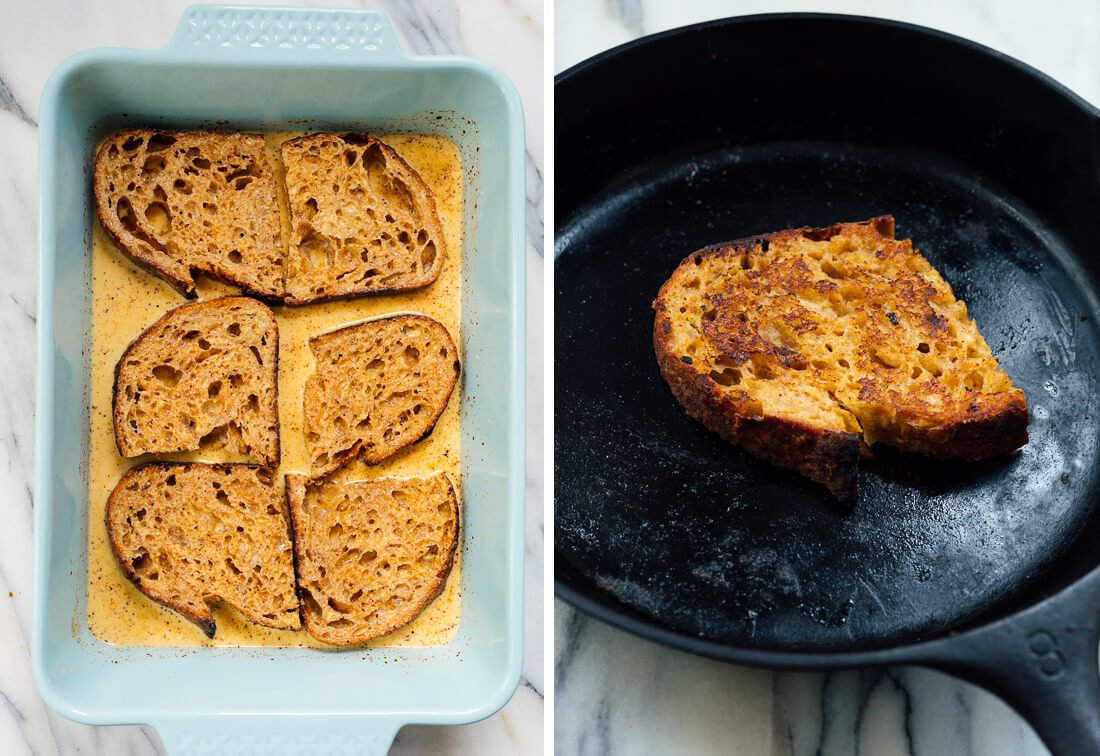 French toast in skillet