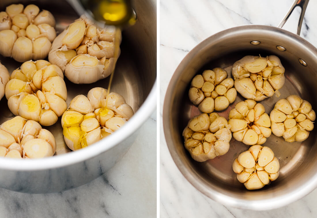 heads of garlic ready to roast