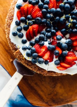 gluten free almond cake with berries recipe