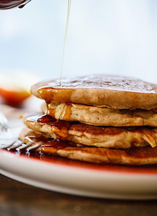 Fluffy gluten-free apple pancakes - cookieandkate.com