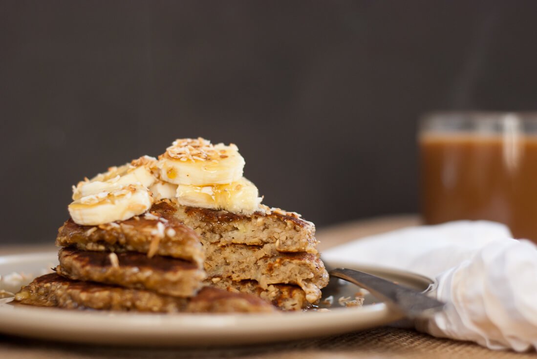 stack of banana pancakes