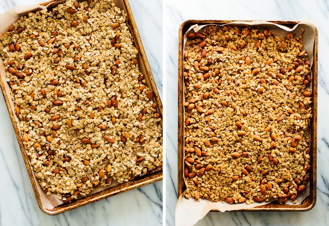 granola before and after baking