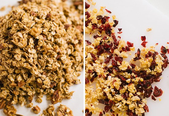 granola with candied ginger and dried cranberries
